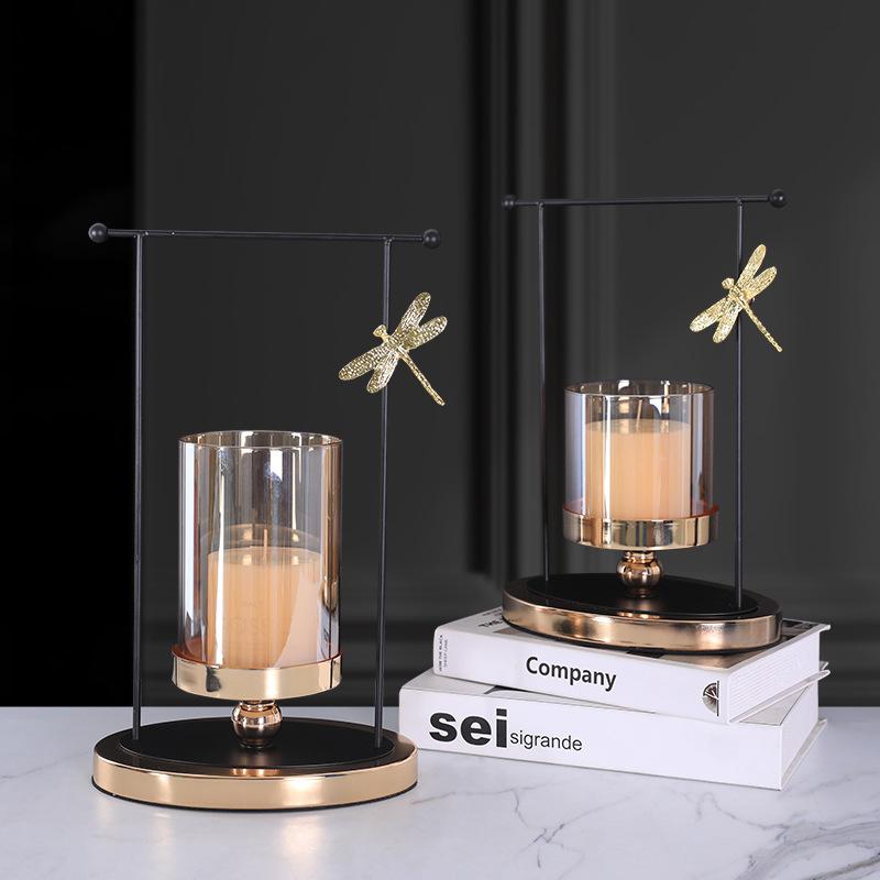 

Candle Holders European Light Luxury Dragonfly Candlestick Family Living Room Dining Romantic Candlelight Dinner Table