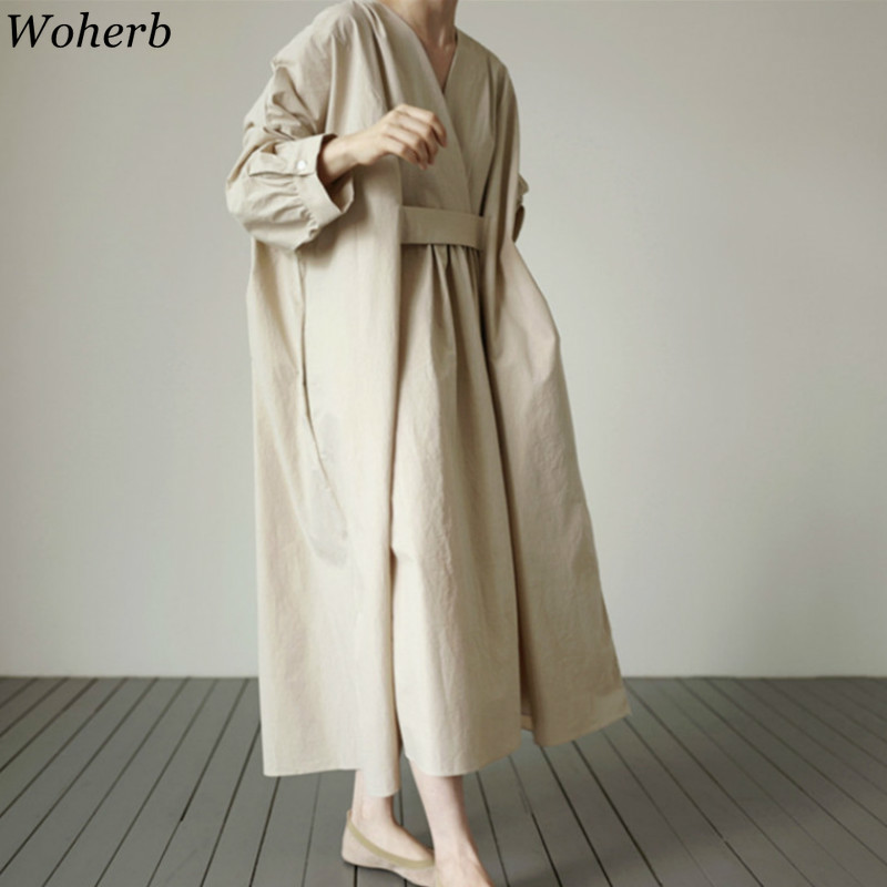 

Oversized Plus Size Dress Women Korean Chic Solid Pleated Maxi Dresses New Modis Robe Female Casual Loose Vestidos 210417, Black;gray