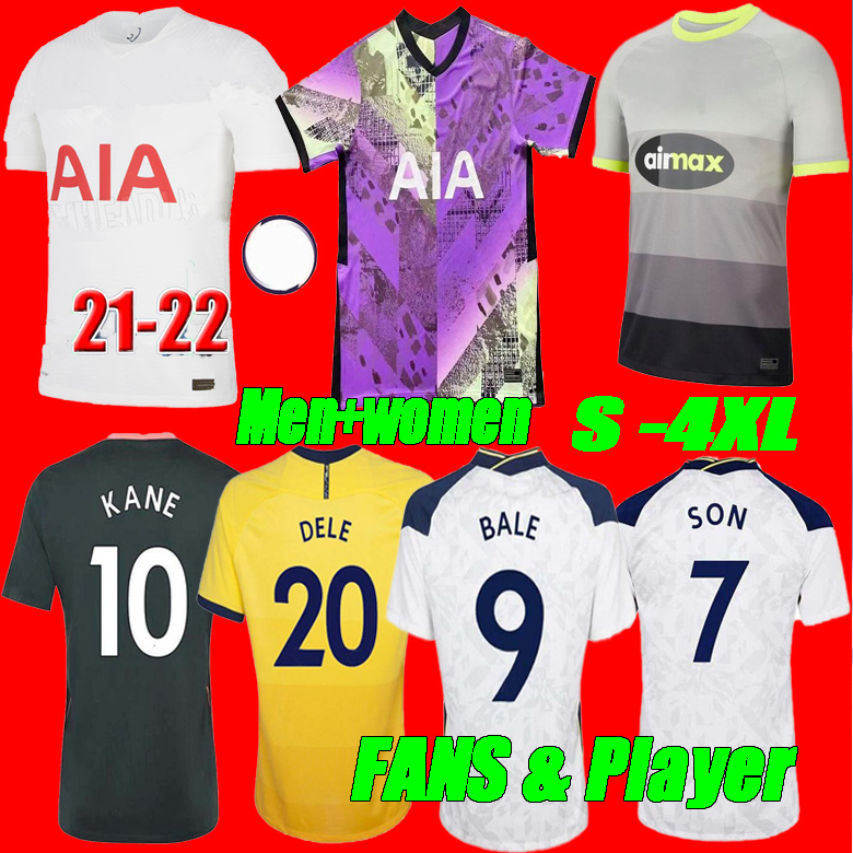 

2021 DELE SON TOTTENHAM BALE KANE soccer jersey 2122 HOJBJERG BERGWIJN LO CELSO SPURS LUCAS football shirts FANS &Player S-4XL, Player version