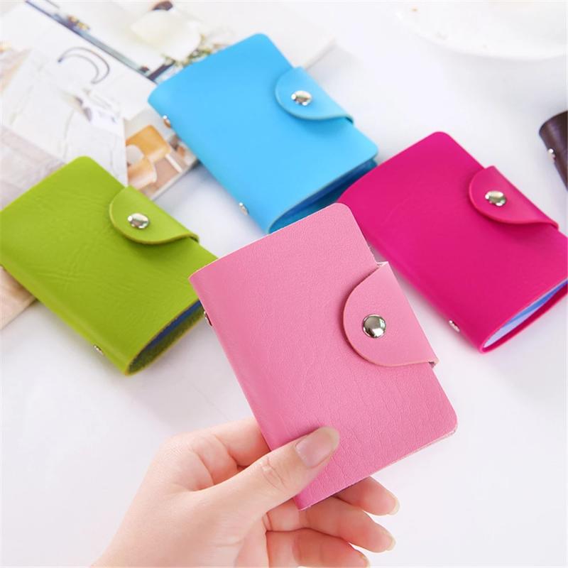 

Card Holders Fashion PU Leather Function 24 Bits Case Business Holder Men Women Credit Passport Bag ID Wallets, 1pc
