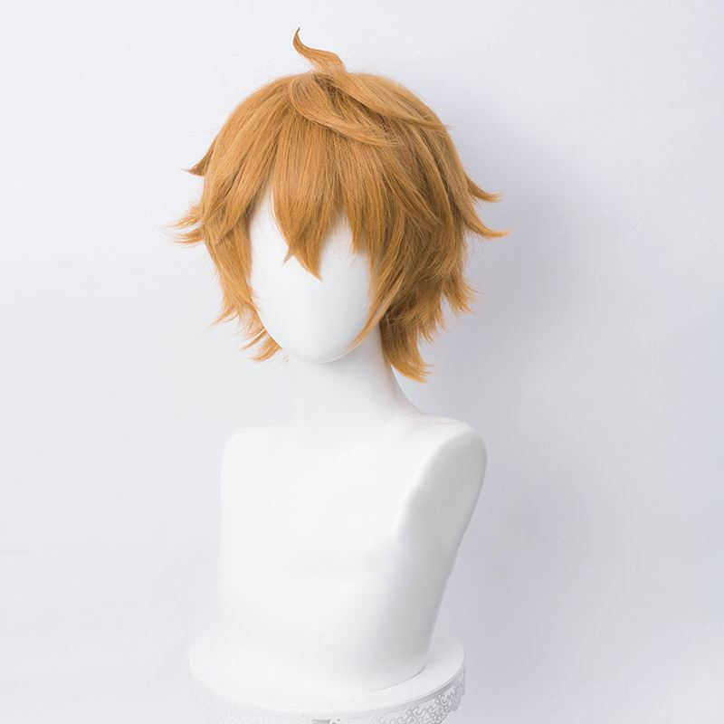 

Tartaglia Childe Cosplay Wig Anime Genshin Impact Short Heat Resistant Synthetic Hair Role Play Costume Wigs Y0913