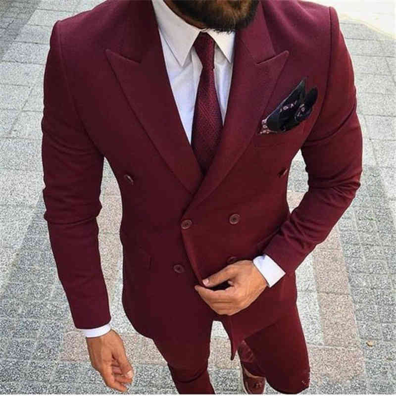 maroon coat suit