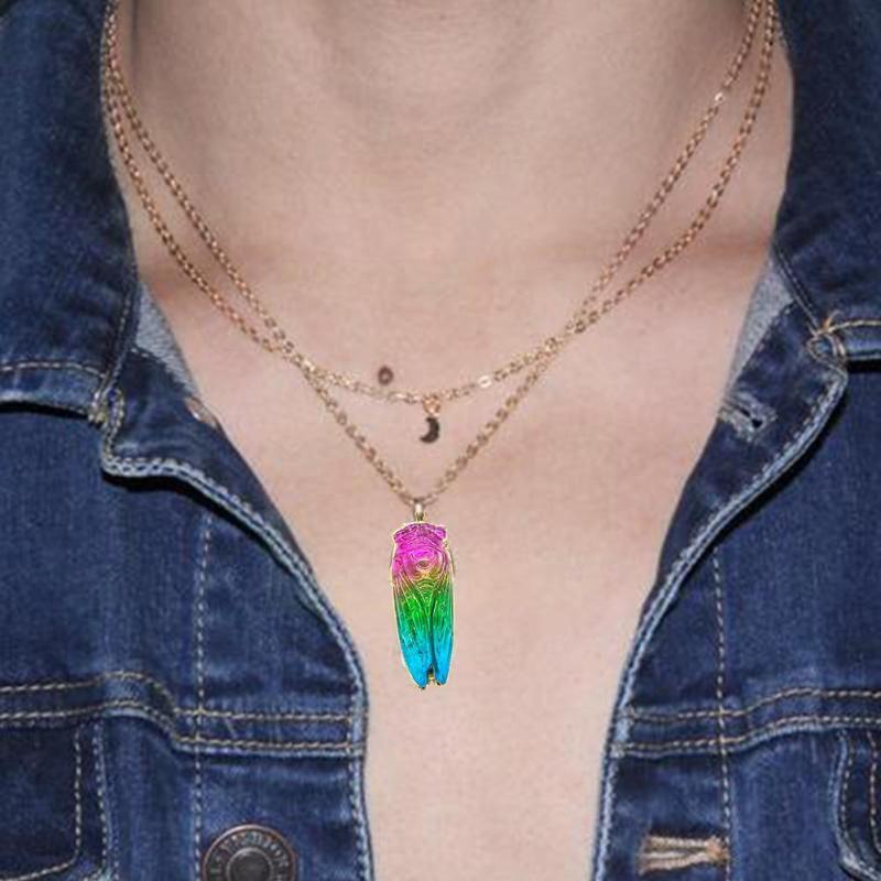 

Christmas Decorations 2022 Decoration Crystal Colorful Cicada Pendant W2f5