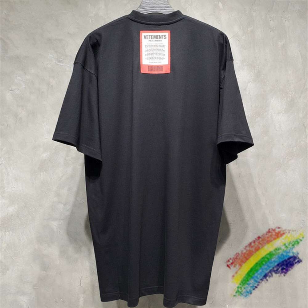 

2021ss Heavy Fabric Vetements T-shirt 1:1 High Quality Oversize Top Tees Embroidered Tag T-shirts