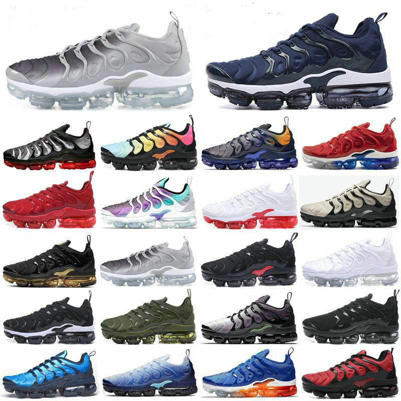 

TN Plus Running Shoes For Men Women Black Electric Green Metallic Gold Triple White Blue Man Sports Sneakers Trainers, Shoeslace