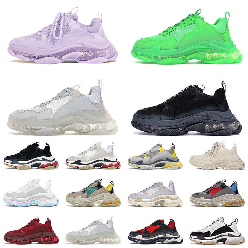 

2021 17FW Paris Triple S Platform Flat Casual Shoes Crystal Bottom Balenciagas Vintage Old Mens Women Balenciaca Fashion Trainers Sneakers, 6 36-40