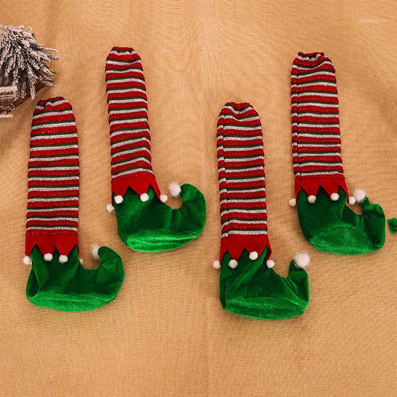 

4Pcs Christmas Table Legs Cover Non-Slip Able Foot Socks Chair Cartoon Year Decoration Covers