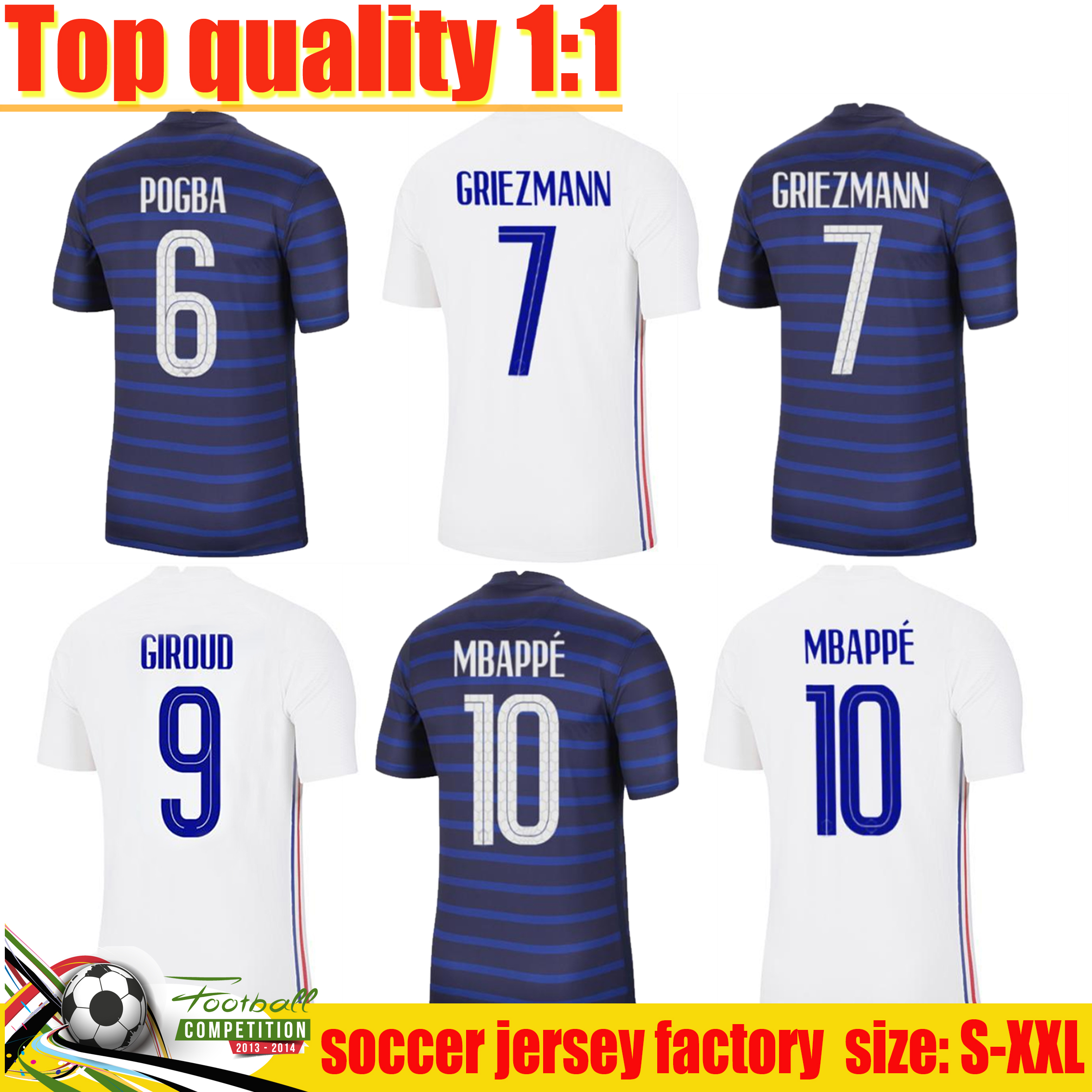 

Fans Player version soccer jersey 2021 BENZEMA MBAPPE GRIEZMANN POGBA FEKIR PAVARD 20 21 kit top shirt Men kits, Black;yellow