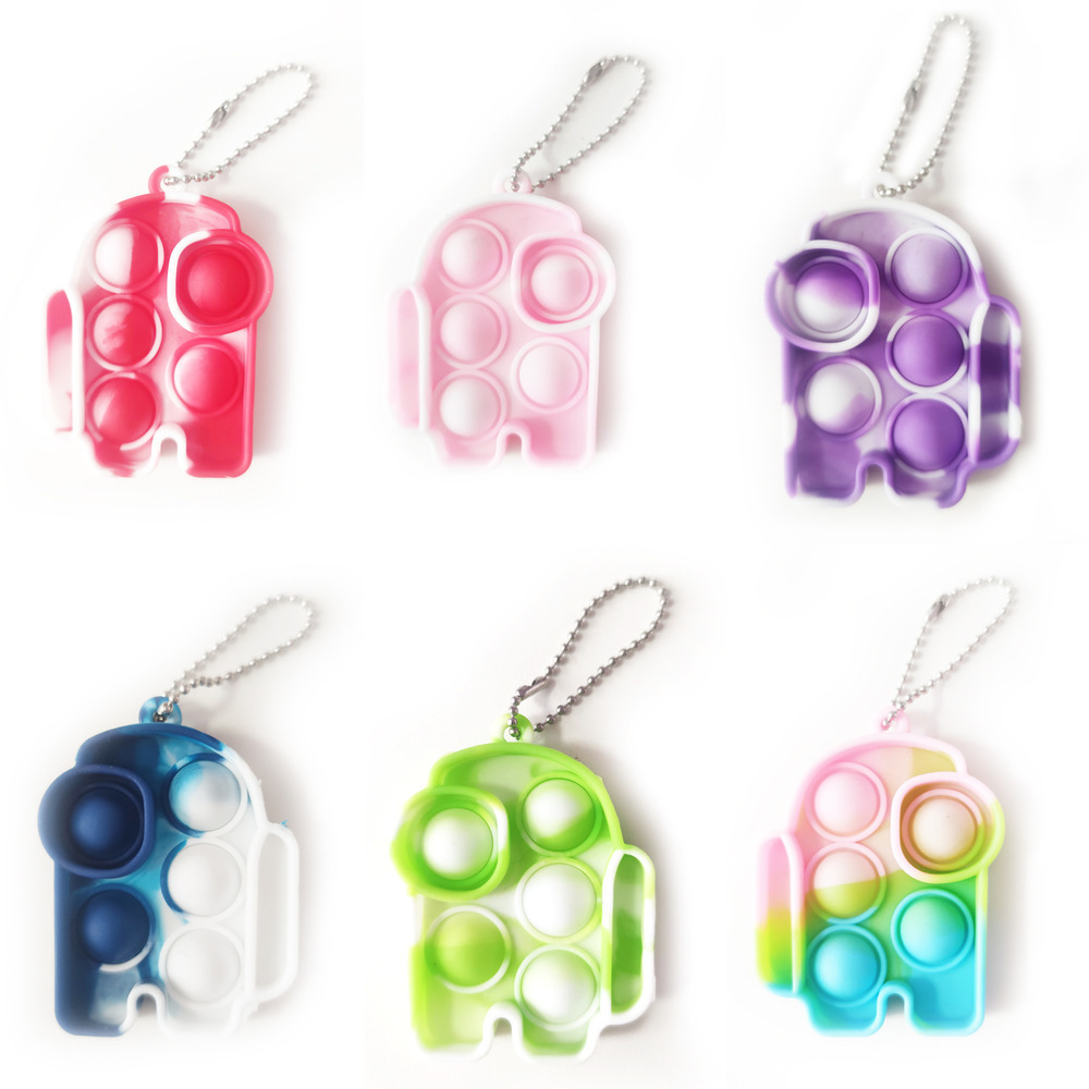 

Finger Bubble Toy Key Holder Ring Push Fidget Toys Keychain Simple Decompression Silicone Anti Stress Ball Funny Keychains SALE G534TFE