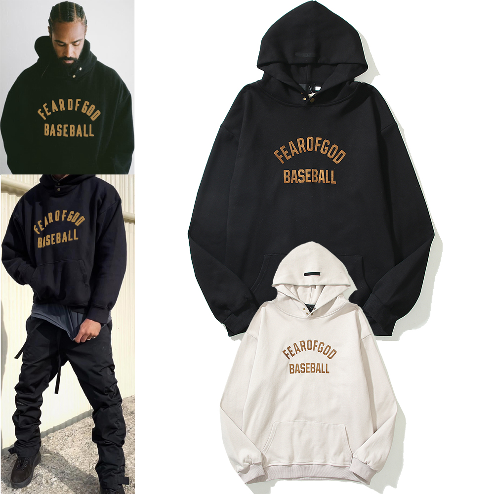 

Designer fog baseball fear of god mens hoodies sport oversize leisure season 7 men hooded sterrtwear pullover swearshirts loose long sleeve, Black