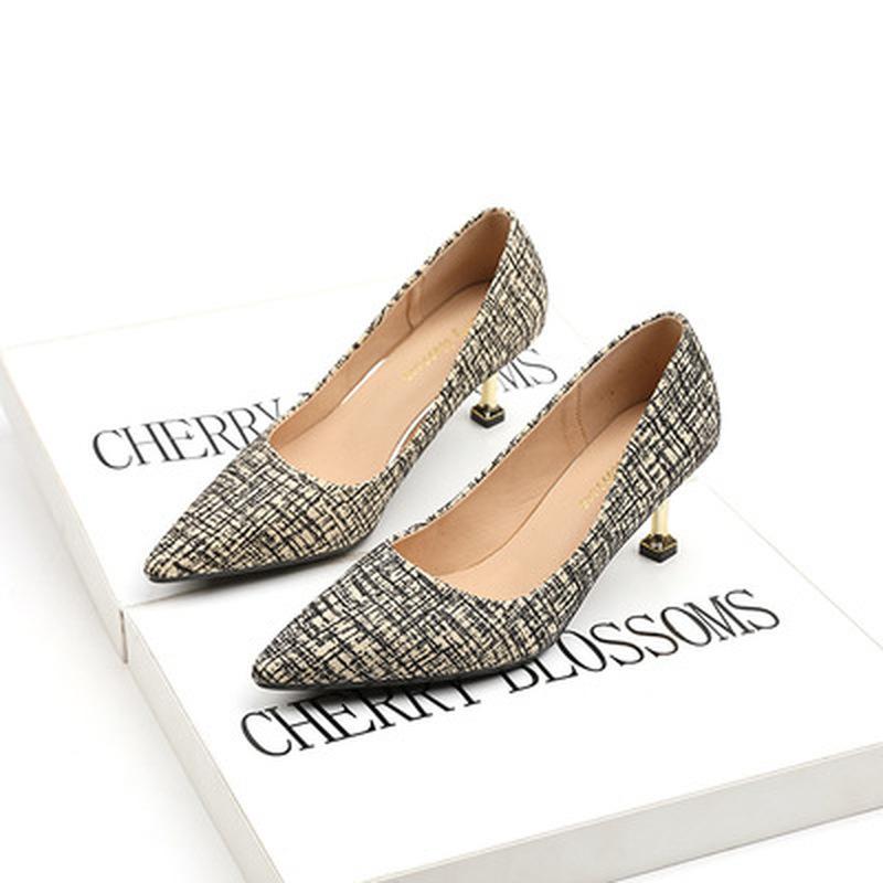 

Dress Shoes 2021 Summer Women Pointed Toe Pumps Suede Leisure High Heels Boat Wedding Brand Feminino, Black
