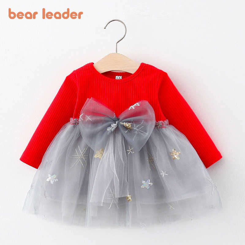 

Bear Leader Christmas Baby Girls Dresses Bow Infant Clothes Kids Clothes Baby Birthday Party Princess Dress Autumn Clothes 210708, Ah1563 red