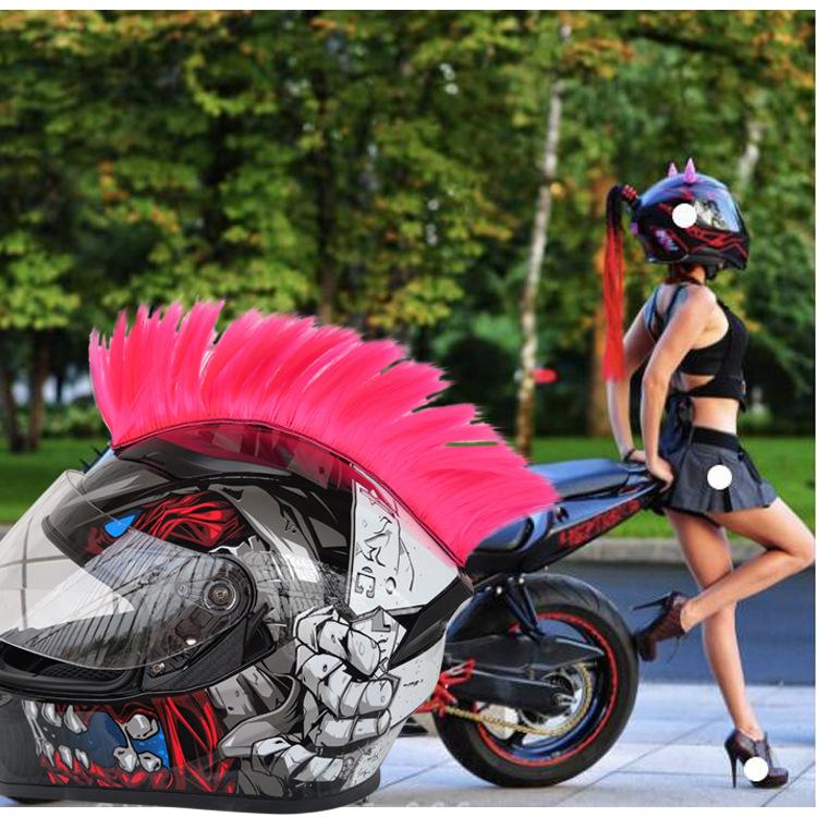 

Motorcycle Helmets Helmet Decorations Hair Punk Colorful Cockscomb Motocross Full Face Off Road Paste