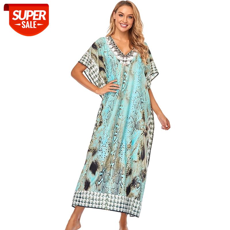 

2020 Print Beach Cover up Tunics for Long Kaftan Bikini Robe de Plage Sarong Swimsuit coverup Q1211 #5S4C, Black;gray