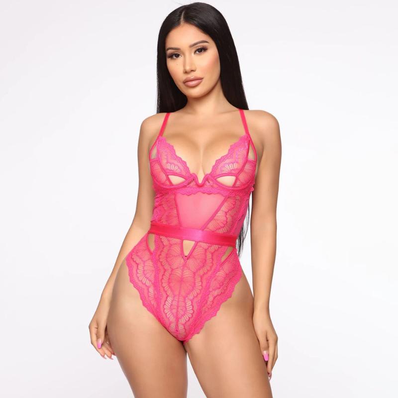 

Lace Bodysuit Women Embroidery Bodys Hollow Out Bodycon Sleeveless Rompers Black Underwire Bodysuits 2021 Wholesale Women' Jumpsuits