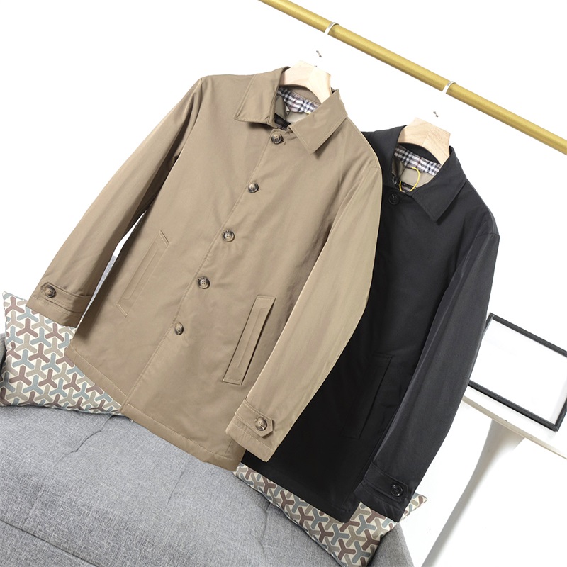 Men's Jackets 12927 Designer London Classical Trench Coat Male's Business Casual Jacket with Cotton Branded Men's Windbreaker M-3XL