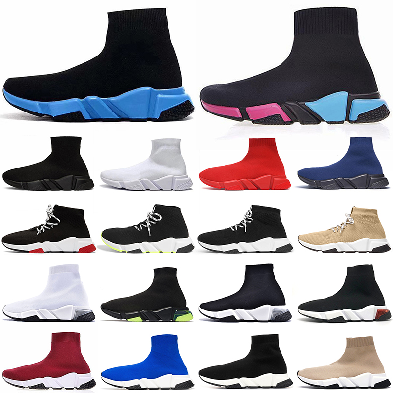 

2022 Designer Men Women Sock Shoes Triple Graffiti Black White Clear Sole Volt Lace-Up Grey Wine Red Beige Dark Blue Platform Sneakers Outdoor Walking Jogging