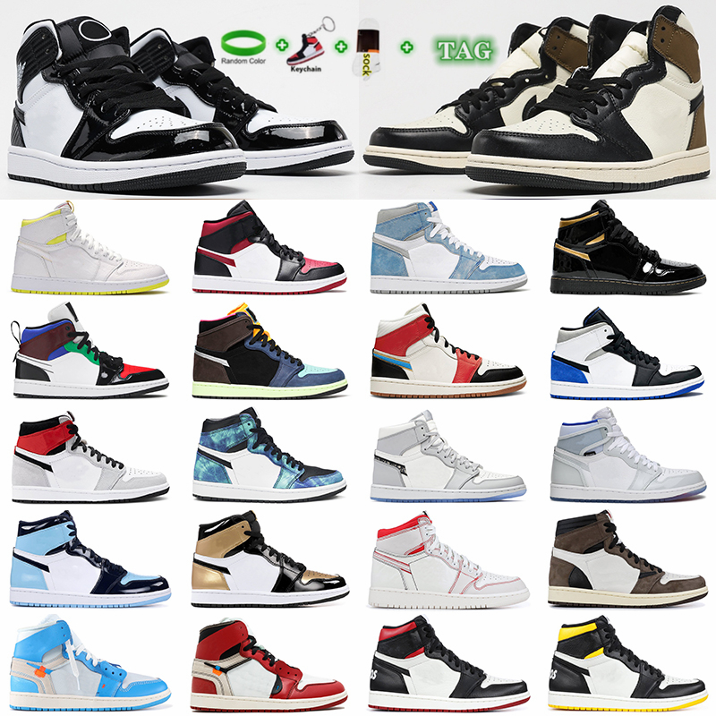 

2021 Mens high 1 basketball shoes 1s shoe University Blue silver royal toe black metallic gold mid smoke grey UNC Hyper Royals twist Patent men women Sneakers trainers, I need look other product