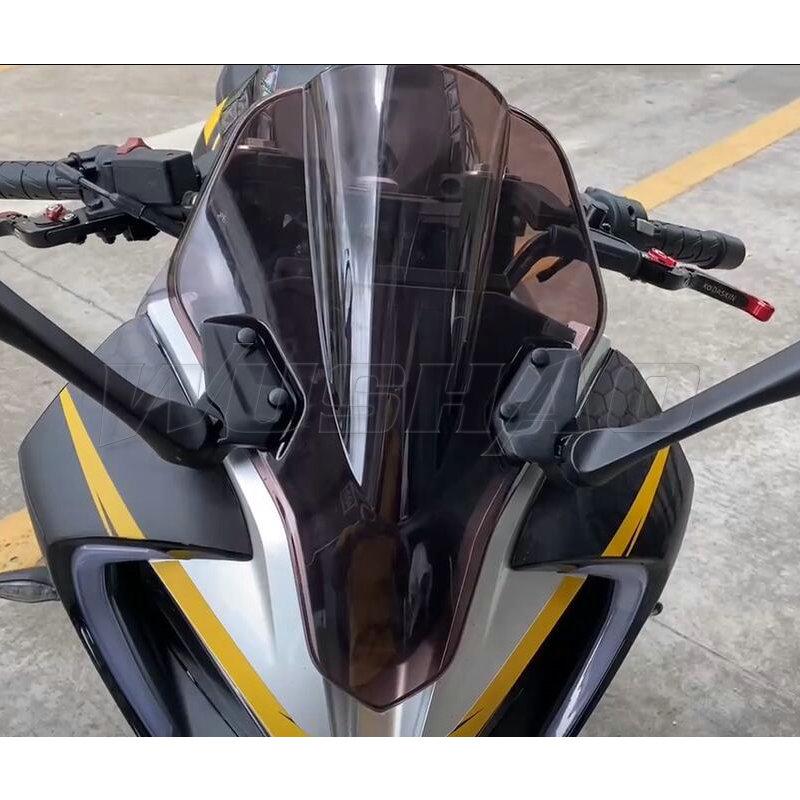 

Motorcycle Windshield Double Bubble WindScreen Screen For 2021 CFMOTO 250SR 250 SR Black Smoke