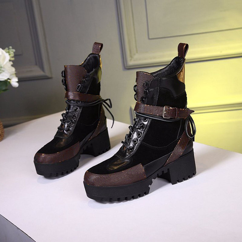 

High quality luxurys designers shoes women genuine leather Martin boots with sheepskin lining Elastic Sneakers 35-42, Black