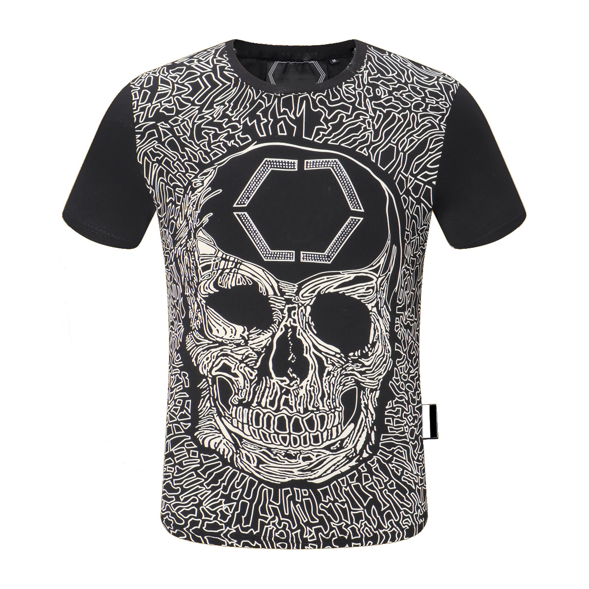 

2021ss Summer Men T-Shirts Cotton Shirts Solid Color Short Sleeve pp Tees Tops Slim Breathable Men's streetwear Male US size S-XXL The bear clothes T008, Picture color