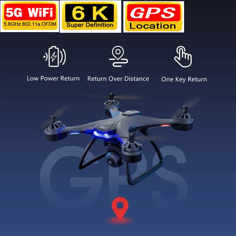 

Professional 6K GPS 5G 6K ESC PTZ Camera Wifi FPV Drone Optical Flow GPS Postion 2000M Quadcopter Gesture VS SG906 Pro GD91 Pro, No gps 1battery