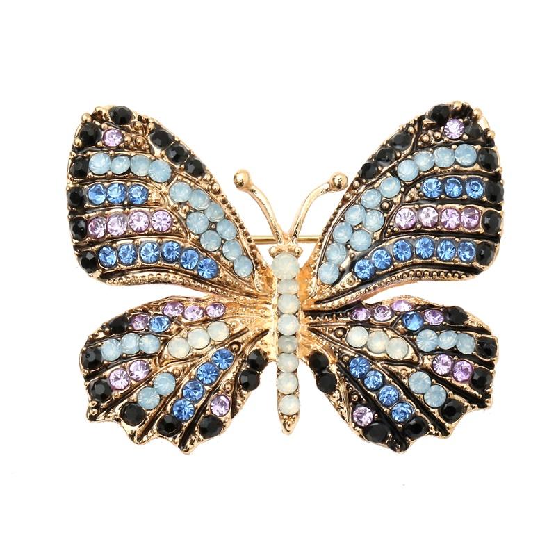 

Pins, Brooches 8 Colors Large Butterfly For Women Spring Insect Brooch Pin Rhinestone Elegant Colorful Accessories Coat Jewelry