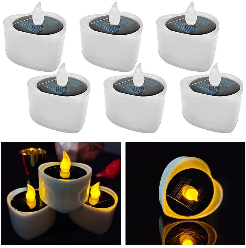 

Lamp Covers & Shades Solar Candles 6Pcs Powered And Battery Operated LED Tea Light Flameless Flickering For Halloween