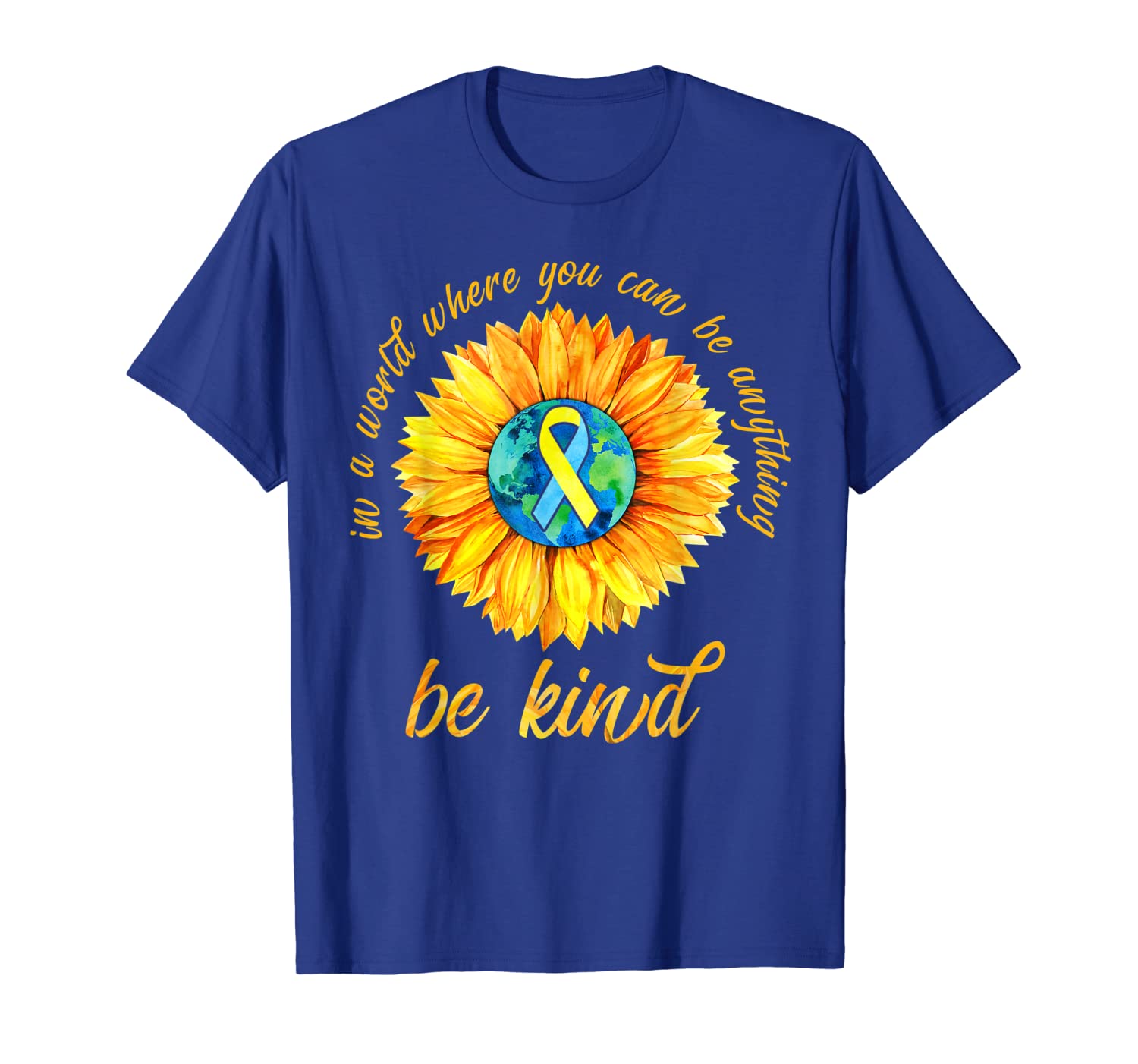 

In World Where You Can Be Childhood Cancer Awareness Tshirt, White;black