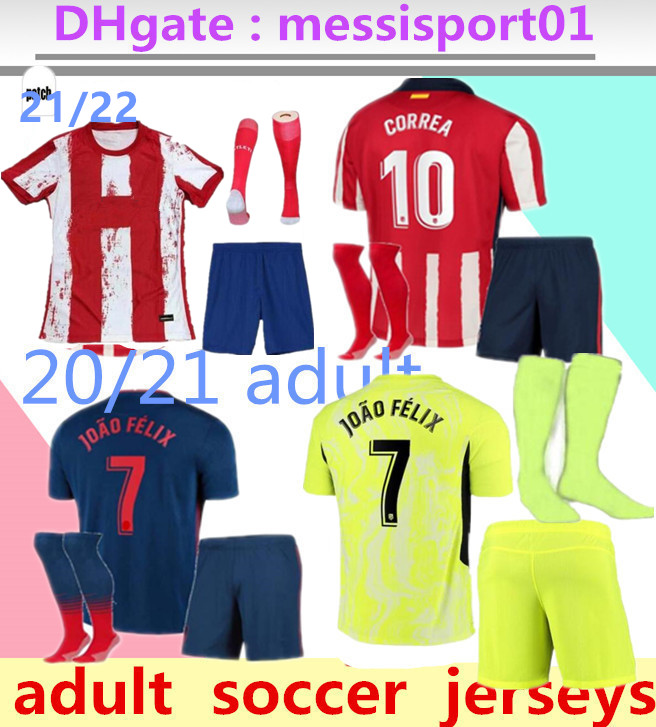 

men kit 21 22 Atletico SUÁREZ Madrid home away 3RD Soccer Jerseys kits 2021 2022 Camisetas de fútbol JOAO FELIX football shirt, Wine red