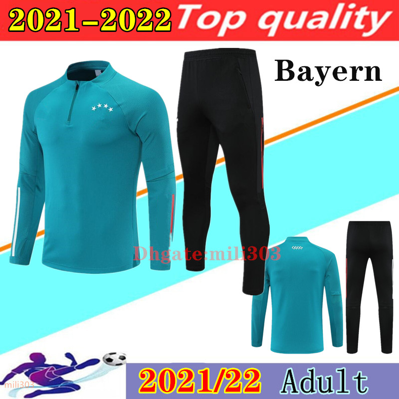 

2021 2022 LEWANDOWSKI men tracksuit Long sleeve football training suit 21 22 SANE DAVIES MULLER Survetement de sportswear jogging chandal, Black