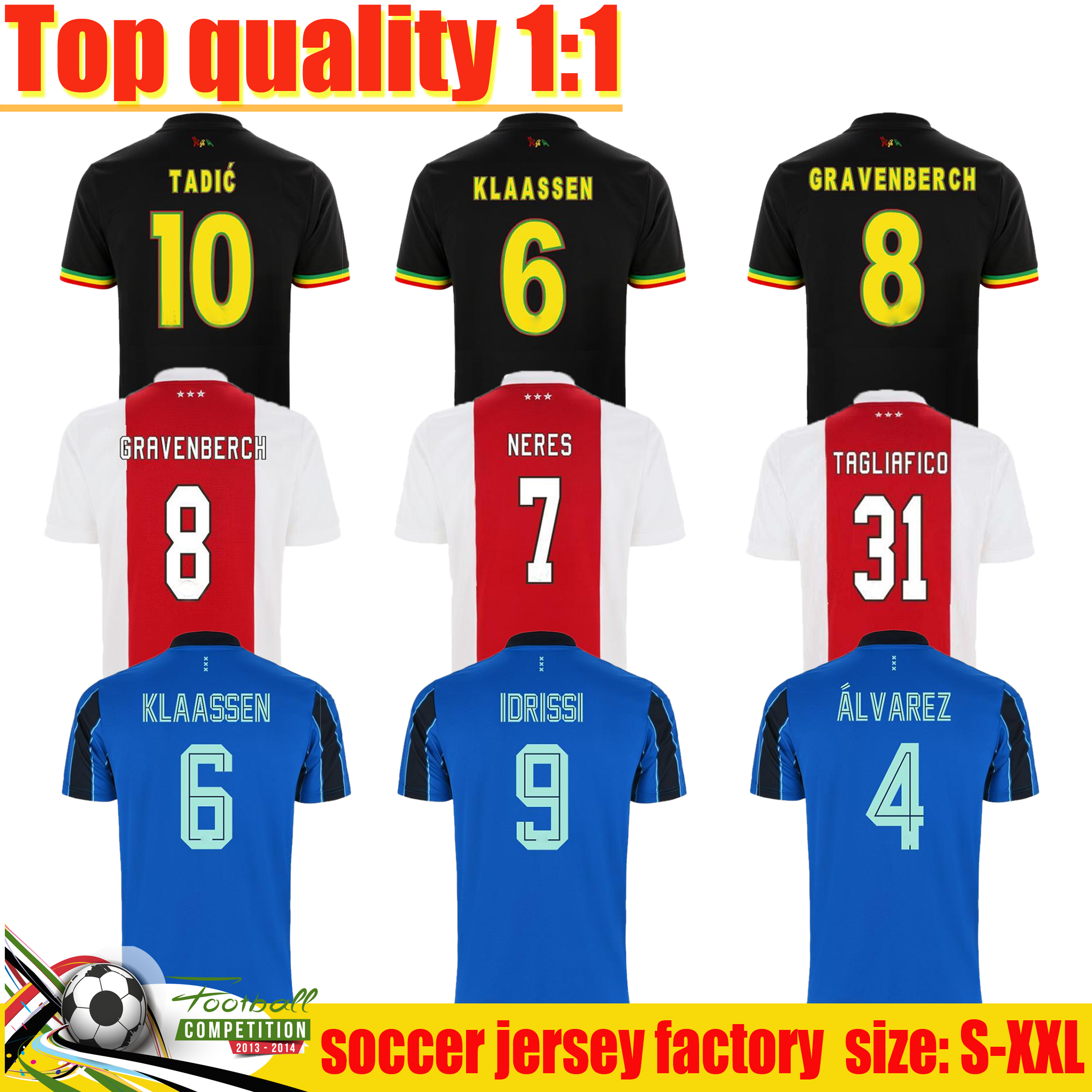 

2021 2022 amsterdam soccer jerseys GRAVENBERCH KLAASSEN PROMES NERES CRUYFF 21 22 Three little birds men kit football shirt Bob Marley unifo, Black;yellow