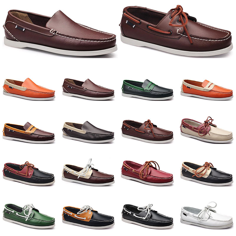 

Womens sneakers Sailing shoe mens casual leather shoes black white red green orange brown outdoor trainers size 38-45 twenty four