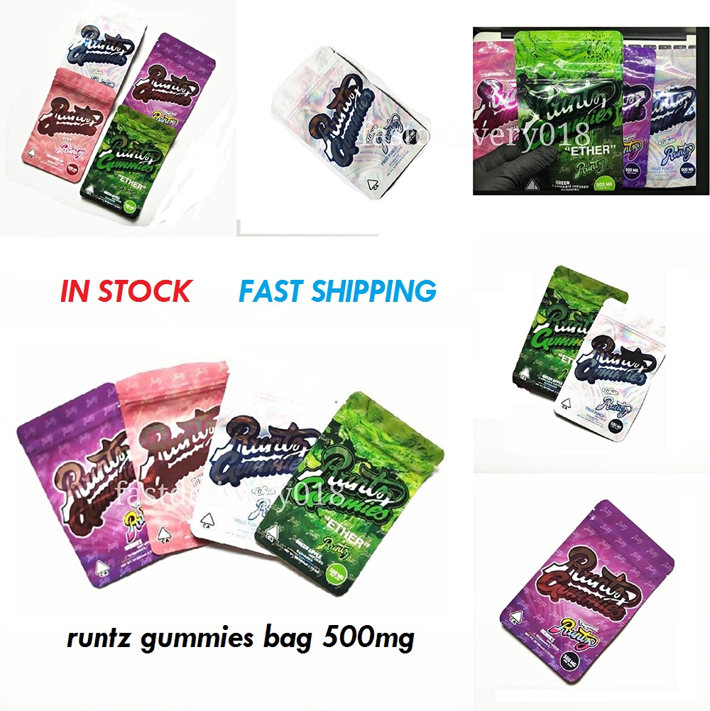 

Pink White Ether Runtz Gummies Mylar Bag 500mg Childproof Edibles Zipper Packaging Pouch Retail Bags DHL IN STOCK FAST DELIVERY 2021