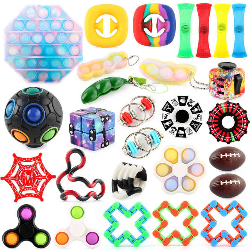 

Decompression toy set DIY extrusion bubble music deratization pioneer 28 pieces of adult decompression toys