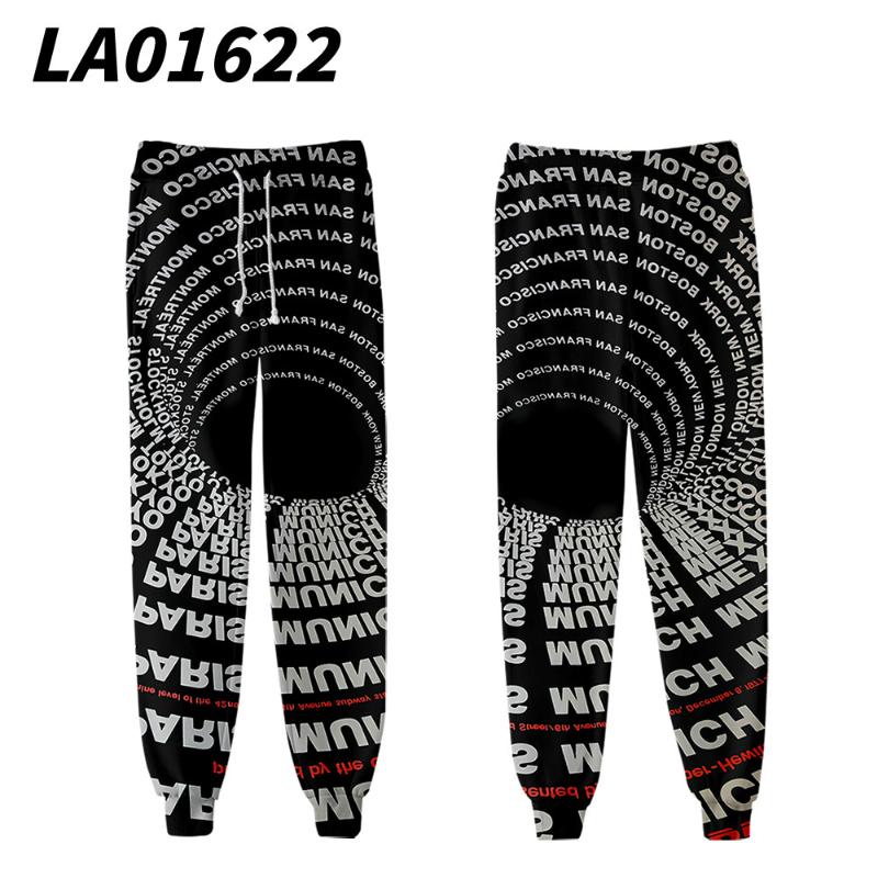 

men's pants men hip hop 3d black print cargo joggers sweatpants streetwear women fashions trousers