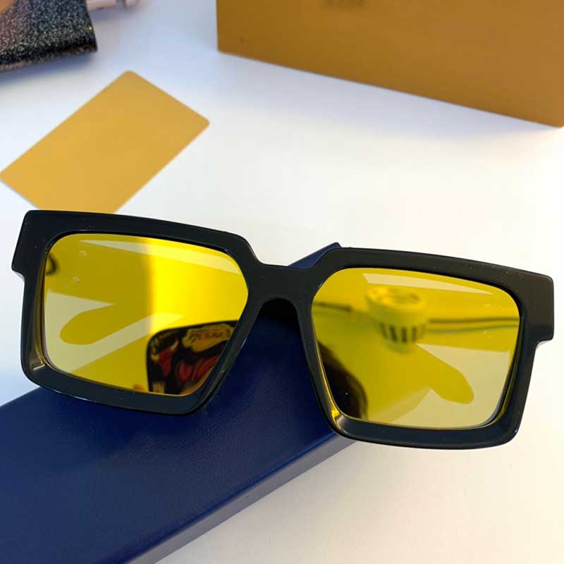 

22SS latest official correct millionaire Sunglasses for men and women square full frame Vintage 1165w designer unisex Shiny Gold good sell plated Top quality 96006