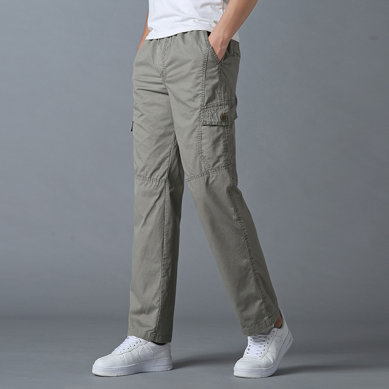 

Cross-border European and American Men's and Slacks In The Spring Autumn Thin Fat Casual for Middle-aged Men's Outdoor, Black