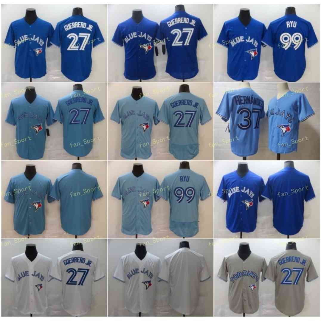 

37 Keith Hernandez Baseball Jerseys 99 Hyun-Jin Ryu 27 Vladimir Guerrero Jr Stitched Flexbase Cool Base Team White Royal Blue Grey, Men