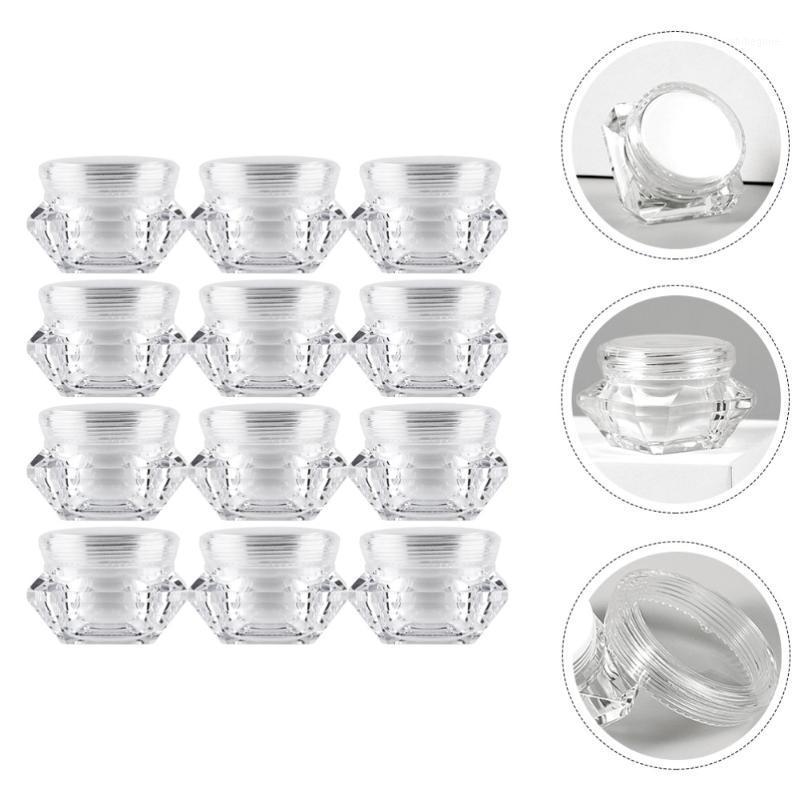 

Storage Bottles & Jars 12pcs 5g Cream Cosmetic Dispenser Diamond Shape