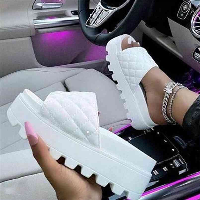 

Women Slippers Fashion Summer Thick Bottom Non-slip Comfort Outdoor Beach Female Slides 5cm Platform Ladies Shoes Plus Size 210607, Apricot
