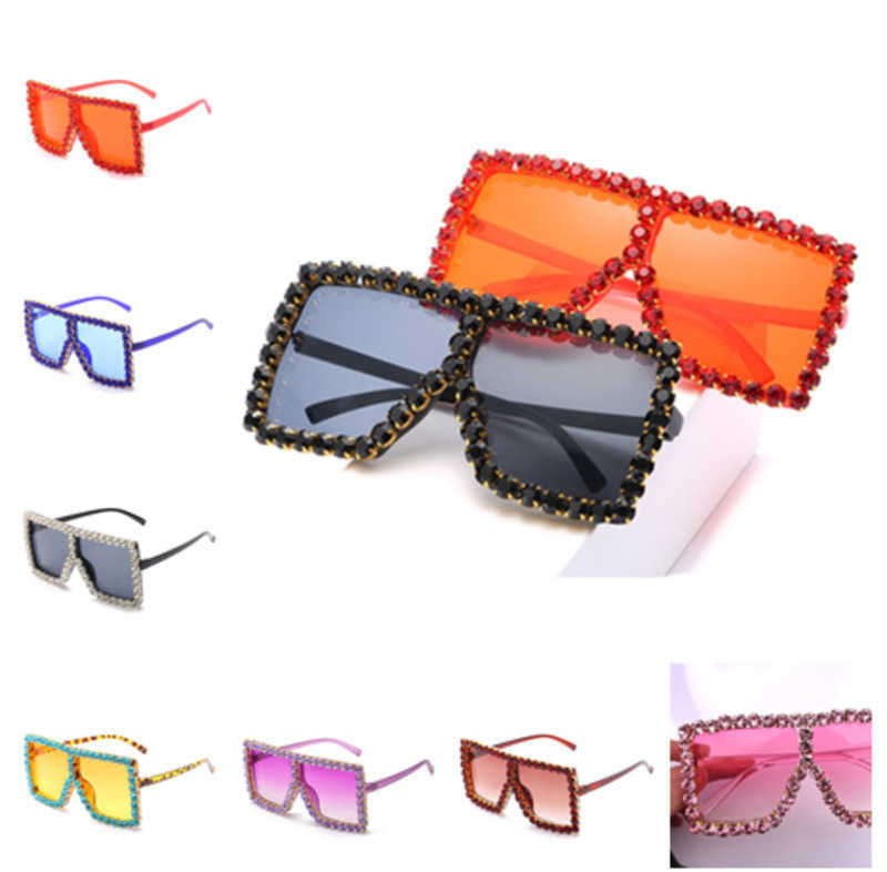 

Women Sunglasses Square Luxury Acrylic Rhinestone Oversize Colorful Diamond Frame Shades Big Sun Glasses Wholesale