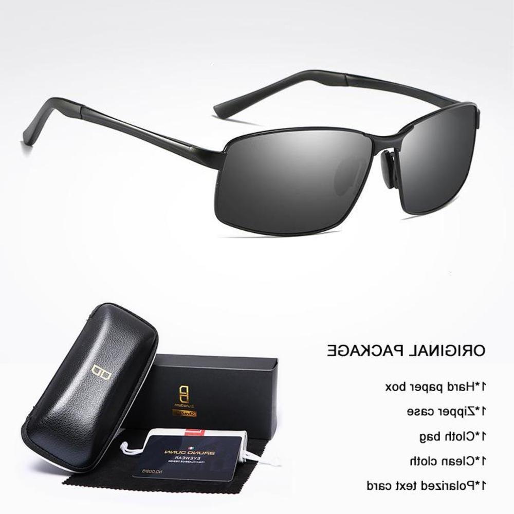 

sunglasses Bruno dunn Unisex Classic Brand Aluminum Sunglasses HD Polarized UV400 Mirror Male Sun Glasses Women For Men, Black