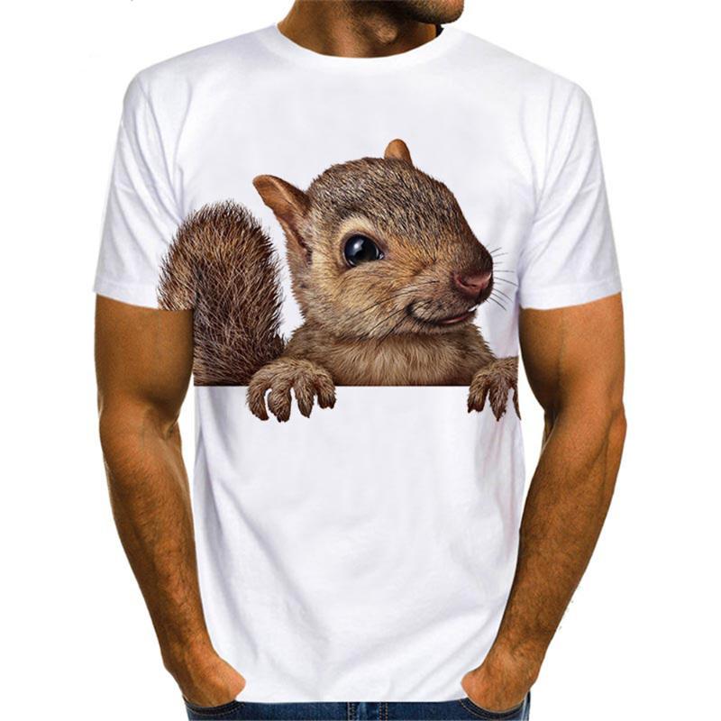 

Men's T-Shirts Squirrel T Shirt 3D Print Animal Graphic Tees Lovely Pattern Tops Men/Women Cute Puppy Face Tee Funny Pet T-shirt, T-390