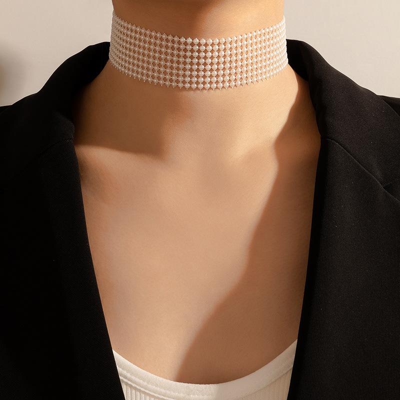 

Chokers Juorest Women Jewelry Multi Layer Pearl Necklaces Elegant Party Wedding Bride Necklace Geometric Autumn Collar Choker