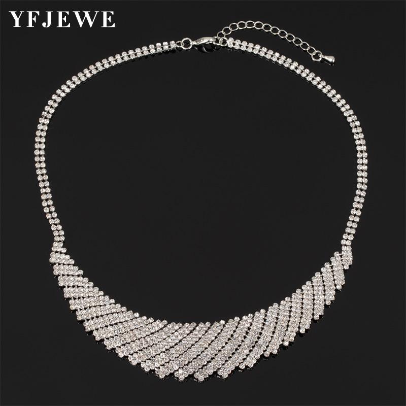 

Women's Elegant Rhinestone Necklace Crystal Choker Chokers Collar Chocker Statement Necklaces Wedding For Birde N309