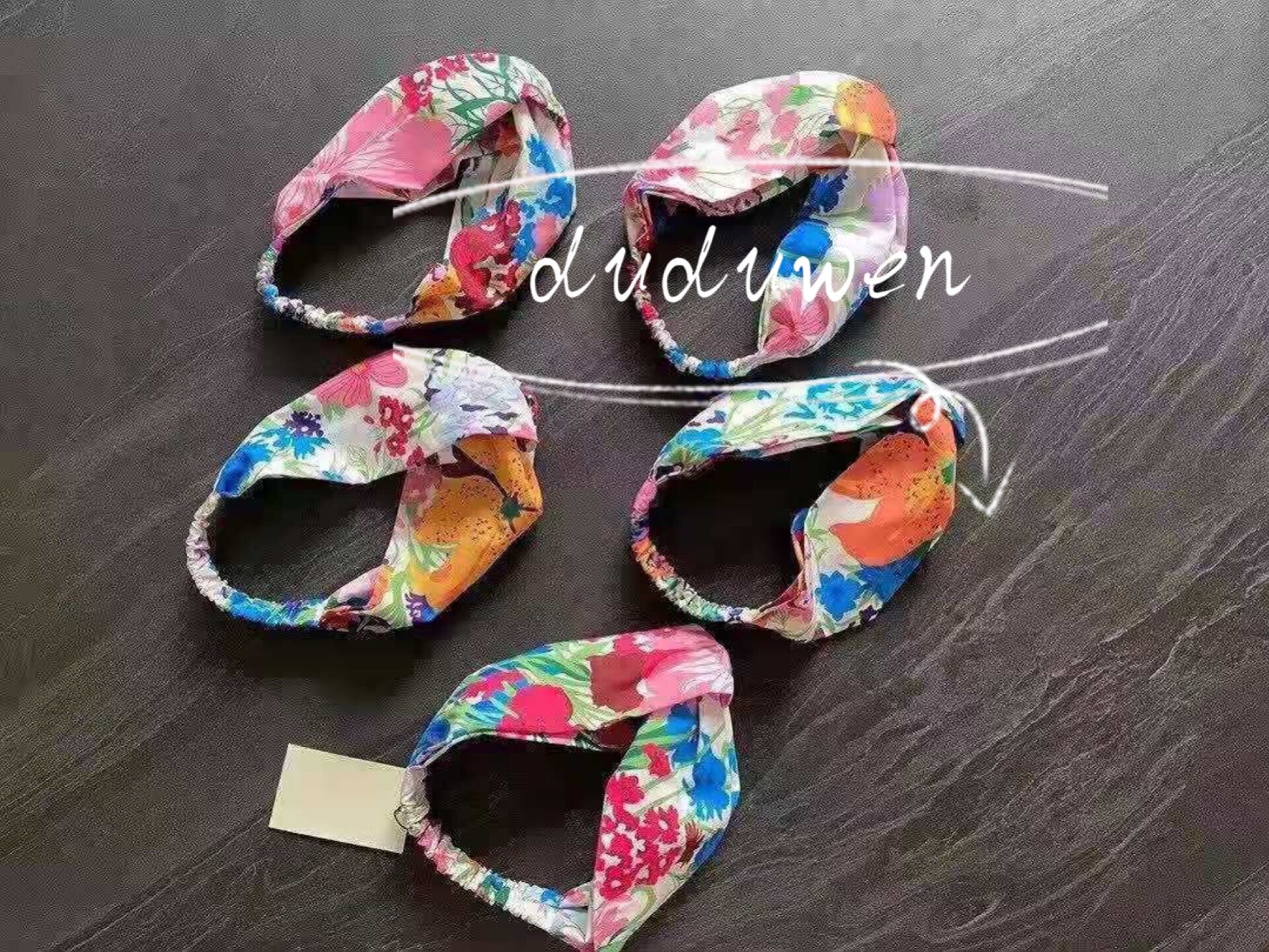 

Elastic slik blossom Headband yoga sport party classical Sequins design Green red flower Hair bands For Women Girl Retro Headwraps