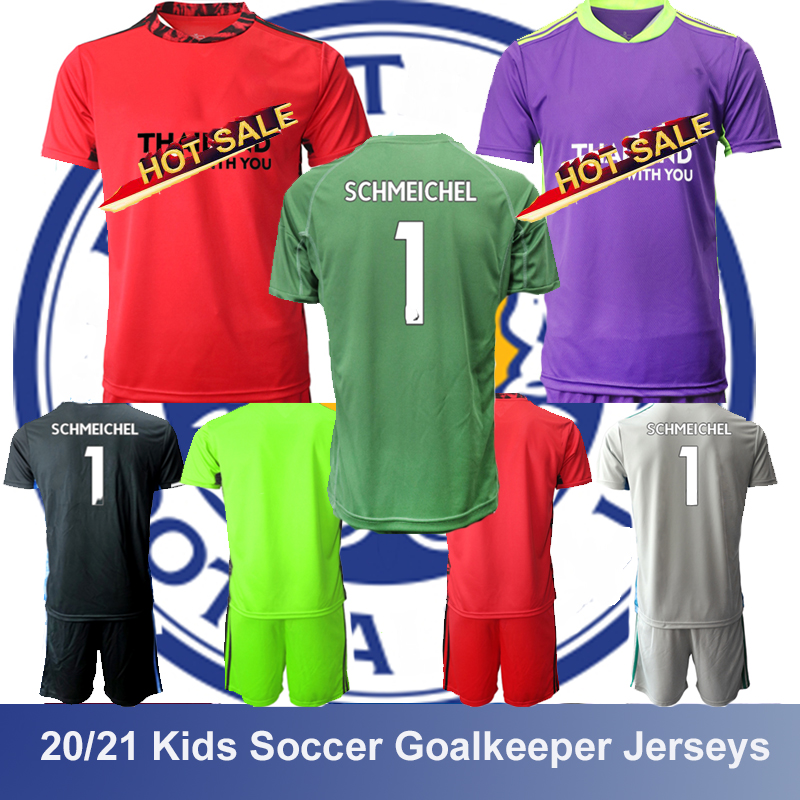 

Kids Soccer Goalkeeper Jersey #1 Schmeichel football WARD Jerseys 2021 20 Leicester Soccers Children Thailand KIT Sets Uniform