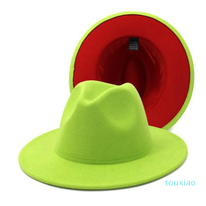 

New Classic Two Toned Felt Fedoras Hat for Men Women Artificial Wool Blend Jazz Cap Wide Brim Church Derby Flat Hat, Blue;gray