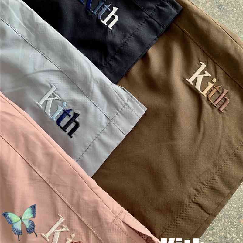

Embroidery Kith Shorts Men Women Thin Short Pants with Original Tag, Pink